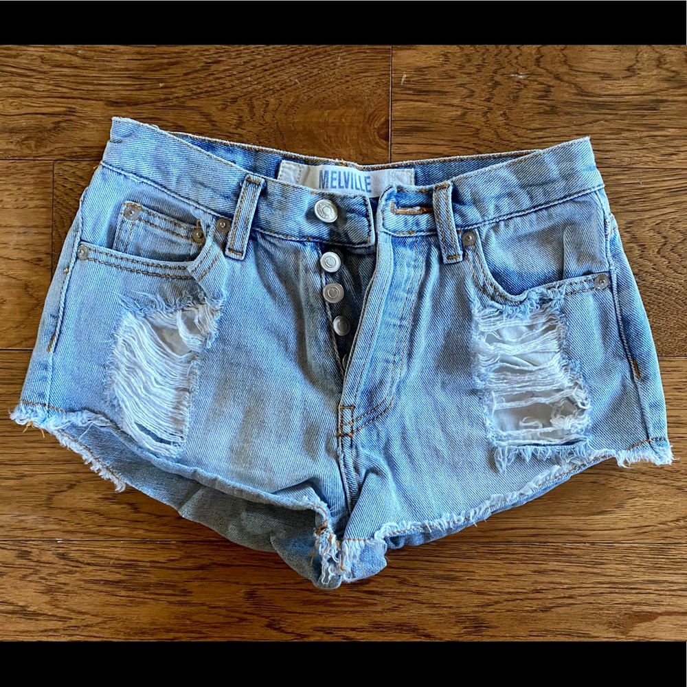 Brandy Melville Button-Up Jean shorts